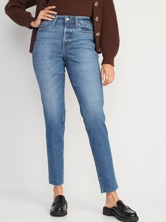 Old Navy Denim - Old Navy High-Rise Straight Jeans in Medium Blue Wash